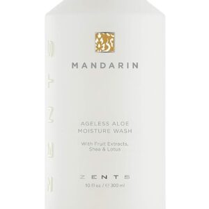 Zents Hand & Body Wash (Mandarin Fragrance) | Hydrating Anti-Aging Cleanser with Organic Shea Butter & Aloe for Dry Skin | Gentle & Nourishing | 10 fl oz
