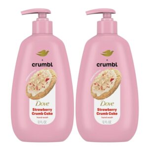 Dove X Crumbl Moisturizing Liquid Hand Wash Strawberry Crumb Cake | 2-pack, of 12 oz Hand Wash with Pump | Limited Edition (Strawberry Crumb Cake)