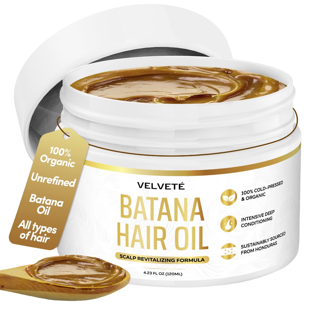 Premium Batana Oil for Hair Growth: Organically Sourced in Honduras - Dr. Sebi Raw & Pure Batana Oil For Thicker, Stronger & Fuller Hair 4.23 Oz