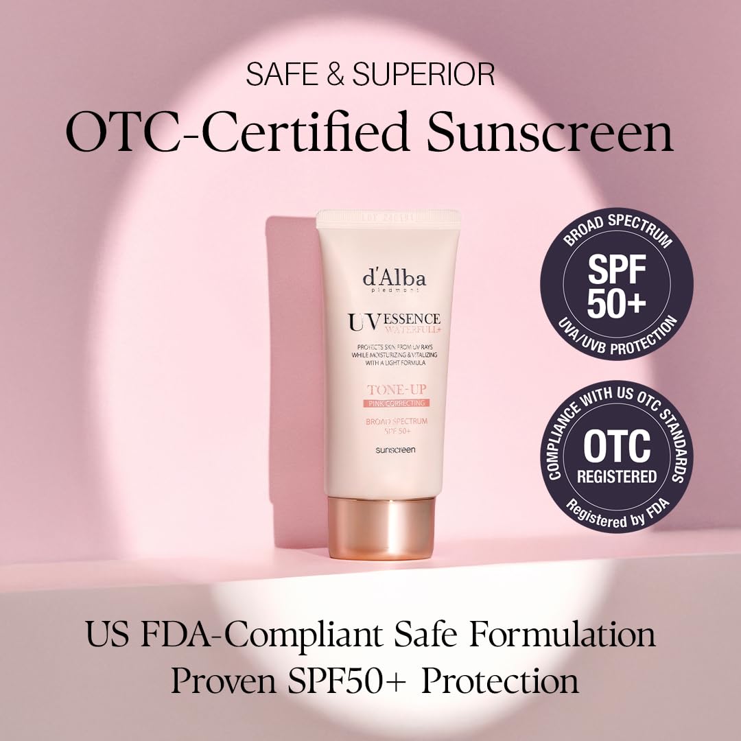 d'alba Piedmont Waterfull Tone-Up Sunscreen Serum BROAD SPECTRUM SPF 50 + Korean Sunscreen for Face, All Skin Tones, Sweat Proof Formula (1.69 fl.oz.) - Image 3
