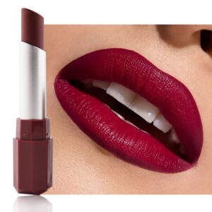 Burgundy Wine Red Matte Lipstick - Lip Crayon & Face Paint Stick for Women, Smooth Pigmented Everyday Wear, Younger-Looking Lip Makeup, Labial con color para uso diario 03