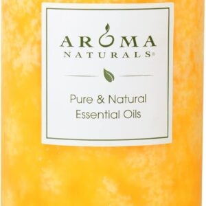 Aroma Naturals Lavender & Tangerine Essential Oil Scented Pillar Candle, Relaxing, 2.5 inch x 4 inch