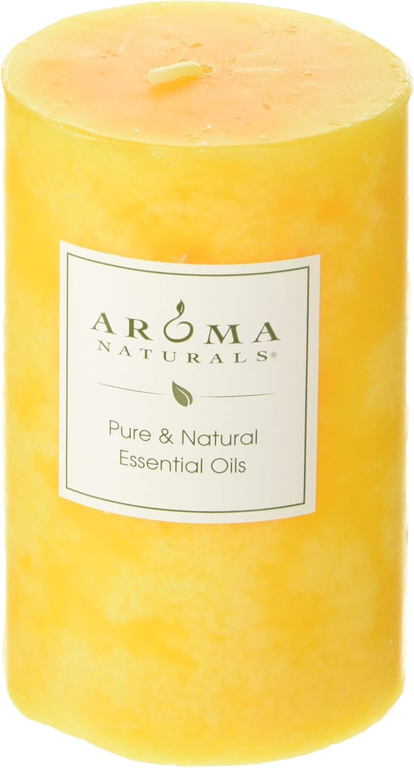 Aroma Naturals Lavender & Tangerine Essential Oil Scented Pillar Candle, Relaxing, 2.5 inch x 4 inch - Image 5