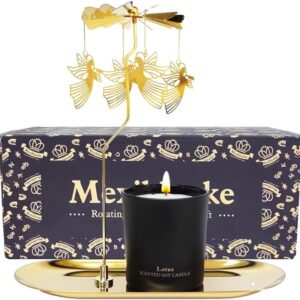 Birthday Gift for Women, Unique Angel Candle Gift for Mothers, Sisters, and Best Friends. Rotating Scented Candles with Plate for Mother's Day,Easter,6oz.