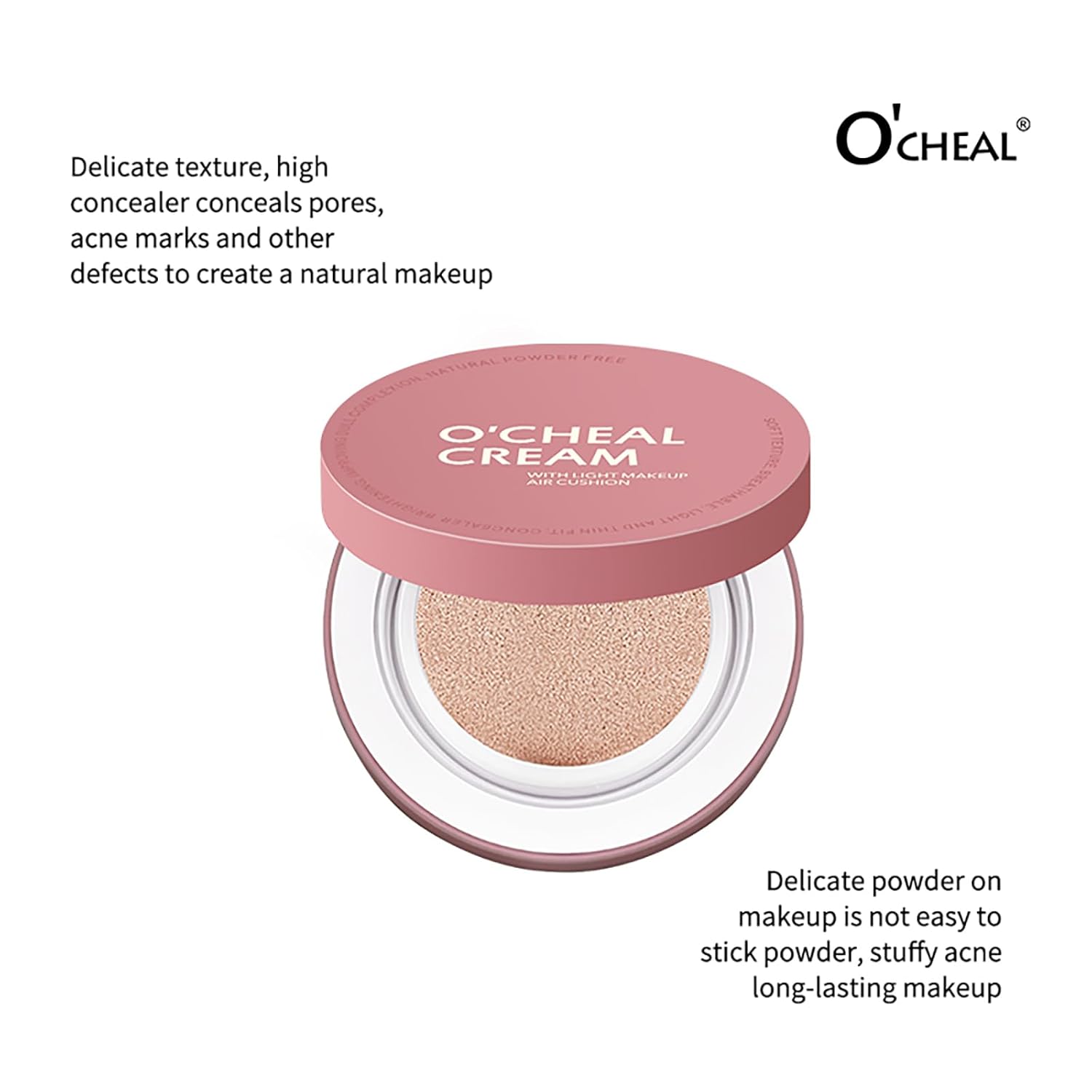 O'CHEAL Ivory 30ml CC Cream Cushion Foundation Moisturizing Concealer for Face Makeup - Image 7