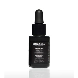 Brickell Men's Hyaluronic Acid Booster Serum for Men, Natural and Organic Hyaluronic Acid Booster for Face to Hydrate and Nourish Skin, Reduce Fine Lines and Wrinkles, Unscented .50 Ounce