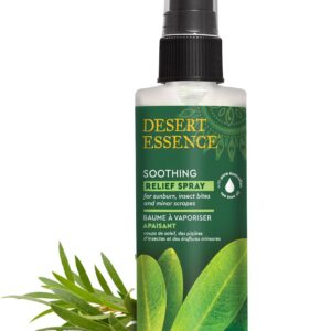 Desert Essence Relief Spray - 4 Fl Oz - Antiseptic Eco-Harvest Tea Tree Oil & Other Essential Oils - Natural First Aid - Minor Burns - Sunburn - Insect Bites - Scrapes - May Comfort Aching Feet