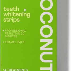 Zimba Coconut Flavored Teeth Whitening Strips | Vegan, Enamel Safe Hydrogen Peroxide Teeth Whitener for Coffee, Wine, Tobacco, and Other Stains | 14 Day Treatment | Coconut