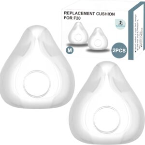 F20 Replacement Cushions 2-Pack (Medium) – Compatible with AirFit & AirTouch CPAP Masks, Soft Silicone Seal, Snug Fit for Nose & Mouth, Durable & Comfortable