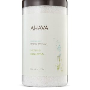 AHAVA Dead Sea Mineral Bath Salt- Intense Relaxation for Body & Mind, Elevates Moisture, Softens & Eases Sore Muscles, Enriched by Exclusive Dead Sea Salt & Osmoter blend, 32 oz