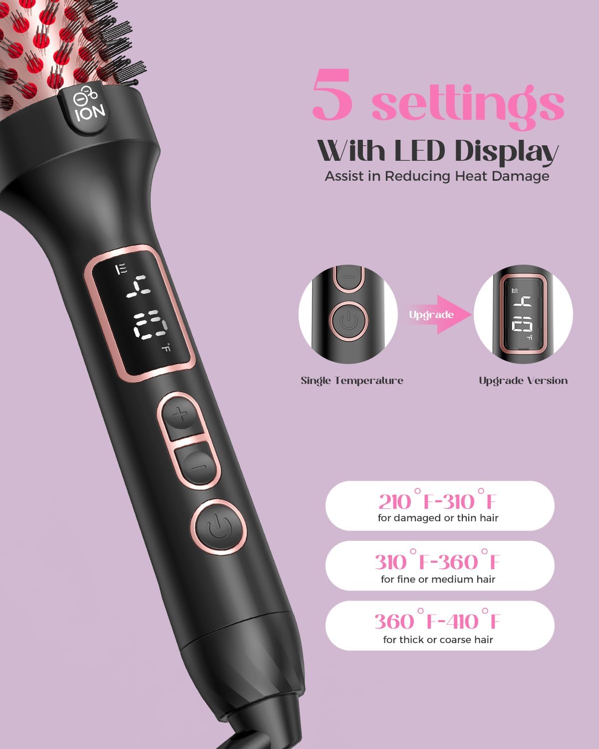 Ionic Infrared Thermal Round Brush 1.5 Inch for Smooth Hair and Natural Curls - Image 6