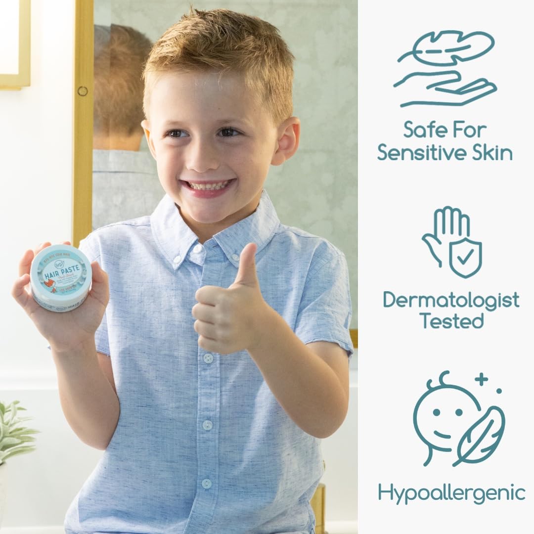 LANE & CO. Hair Paste - Plant-Based Styling Paste for Babies, Toddlers, Kids - Natural & Organic Formula, Safe & Non-Sticky, Tame Bed Head & Flyaway Hair, 2oz - Image 4
