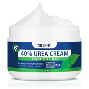 Urea Cream 40 Percent for Feet Maximum Strength, with 2% Salicylic Acid Urea Foot Cream for Dry Cracked Heels and Feet, Tea Tree Oil Foot Cream for Corn and Callus Remover (8.8Oz)