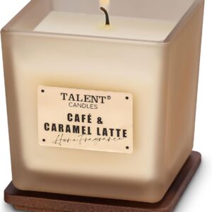 Deluxe Noble Scented Candles, Soy Candles for Home Scented, 7.05oz, Aromatherapy Candles with Lid, Cafe & Caramel Latte