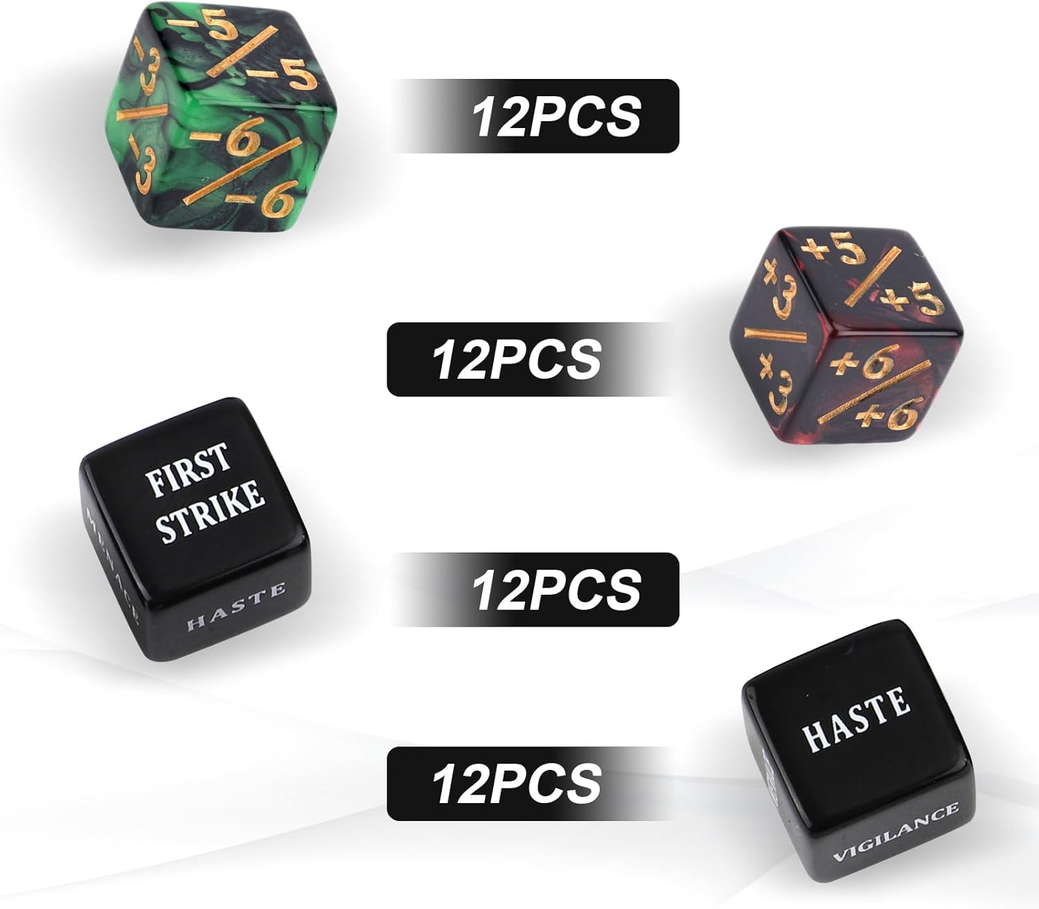 48 Piece Abilities Keyword Counter Dice Set with Velvet Pouch for MTG TCG Gaming - Image 4
