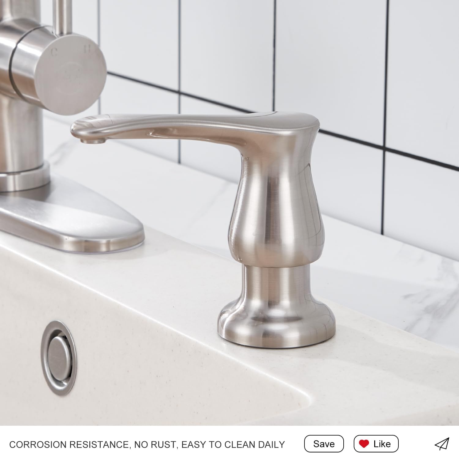 GAGALIFE Kitchen Sink Soap Dispenser Brushed Nickel, Under Sink Soap Dispenser with 40" Silicone Extension Tube Kit,Say Goodbye to Frequent Refills - Image 6