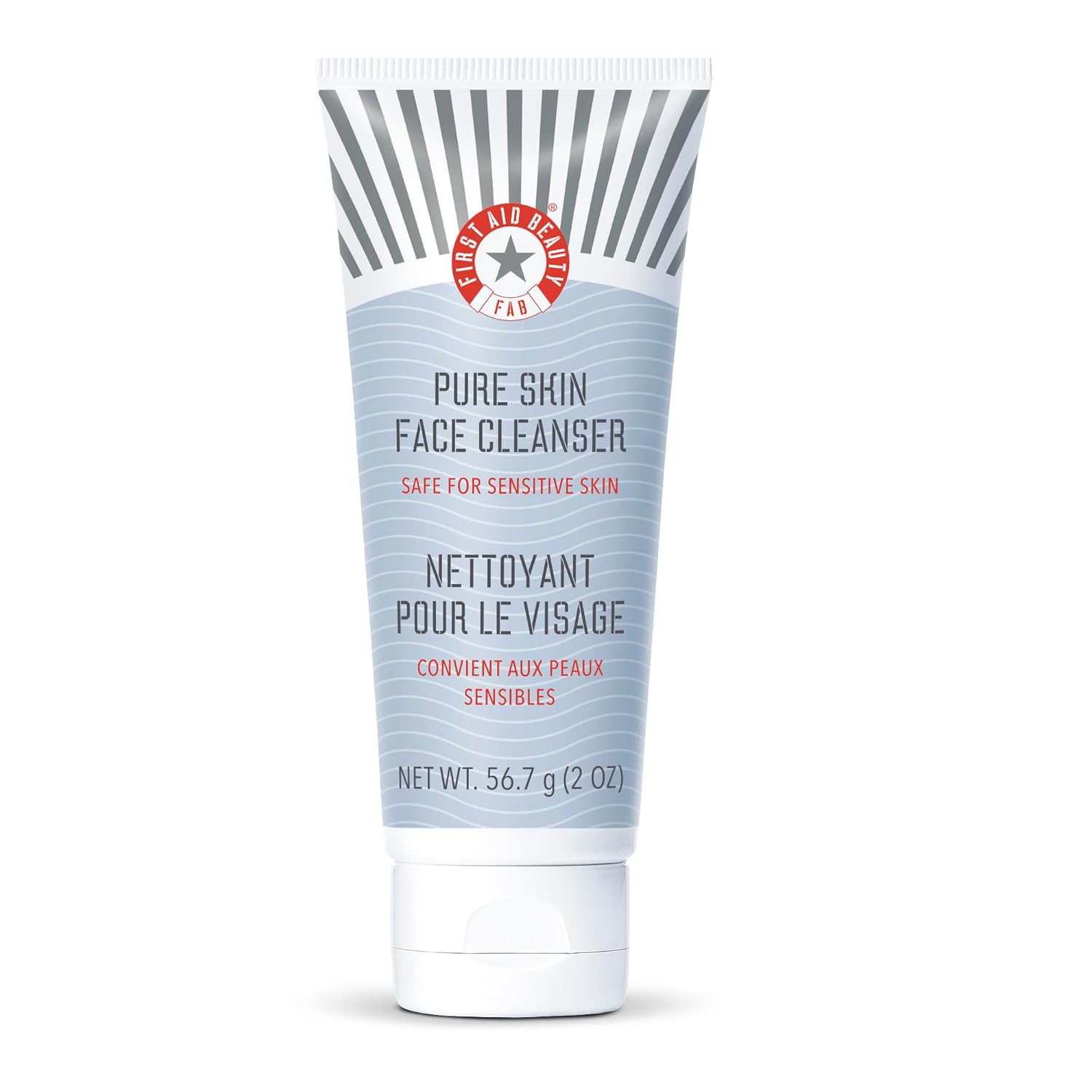 First Aid Beauty - Pure Skin Face Cleanser, Effectively Removes Makeup, Dirt, and Impurities, Gentle Cleanser Leaves Skin Soft & Supple, Safe for Sensitive Skin, Fragrance Free, 2 oz