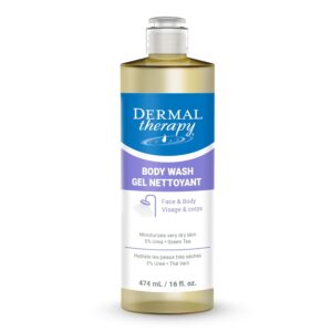 Dermal Therapy 2-in-1 Body Wash Moisturizing Cleanser - 5% Urea & AHA, Sulfate-Free - 16 Fl Oz / 474 ml