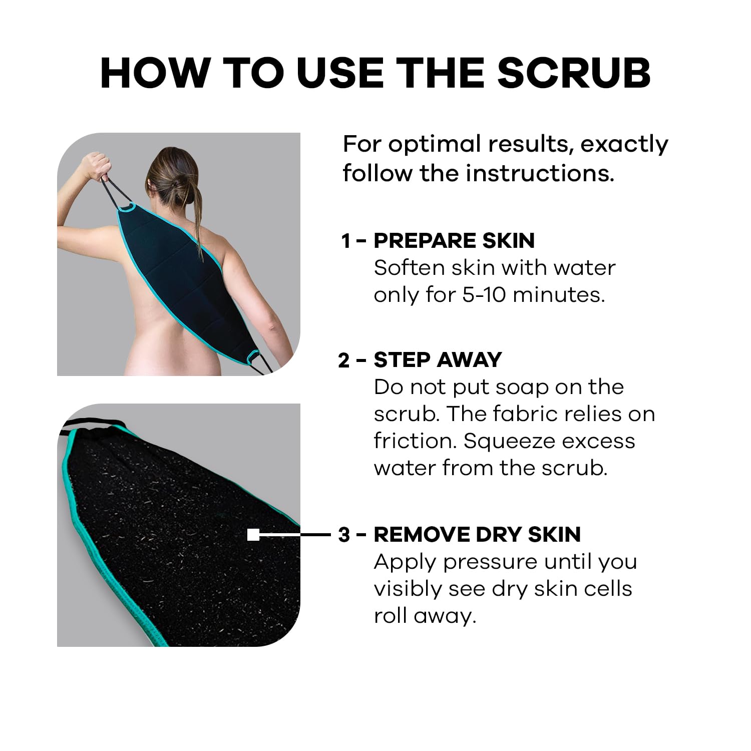 Dermasuri Deep Exfoliating Back Scrubber 27 inch Long 8 inch Wide for Bath Shower - Image 6