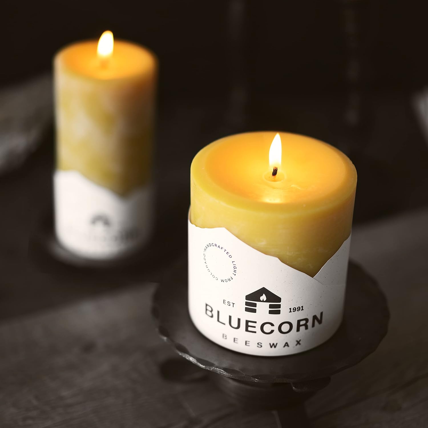 Bluecorn Beeswax 100% Pure Beeswax Pillar Candles | Natural Beeswax Candles, Unscented Yellow Candles | Soy, Paraffin, & Fragrance Free | 3x3, 50 Hour Burn Time | Handmade in Colorado - Image 4