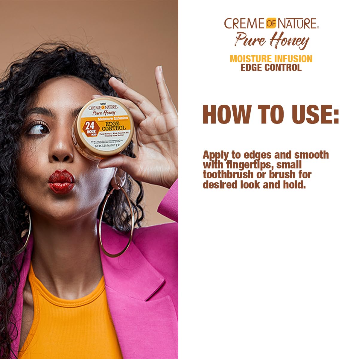 Moisture Infusiuon Edge Control by Creme of Nature, Pure Honey, Coconut Oil and Shea Butter Formula, 2.25 Oz - Image 3