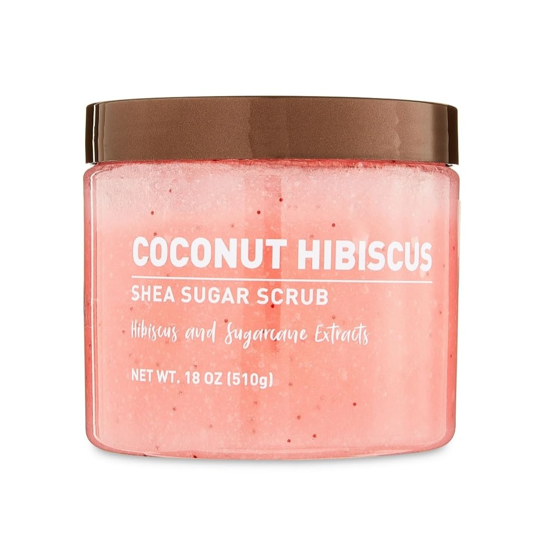 Coconut Hibiscus Shea Sugar Scrub with Sugarcane Extract, 18 oz
