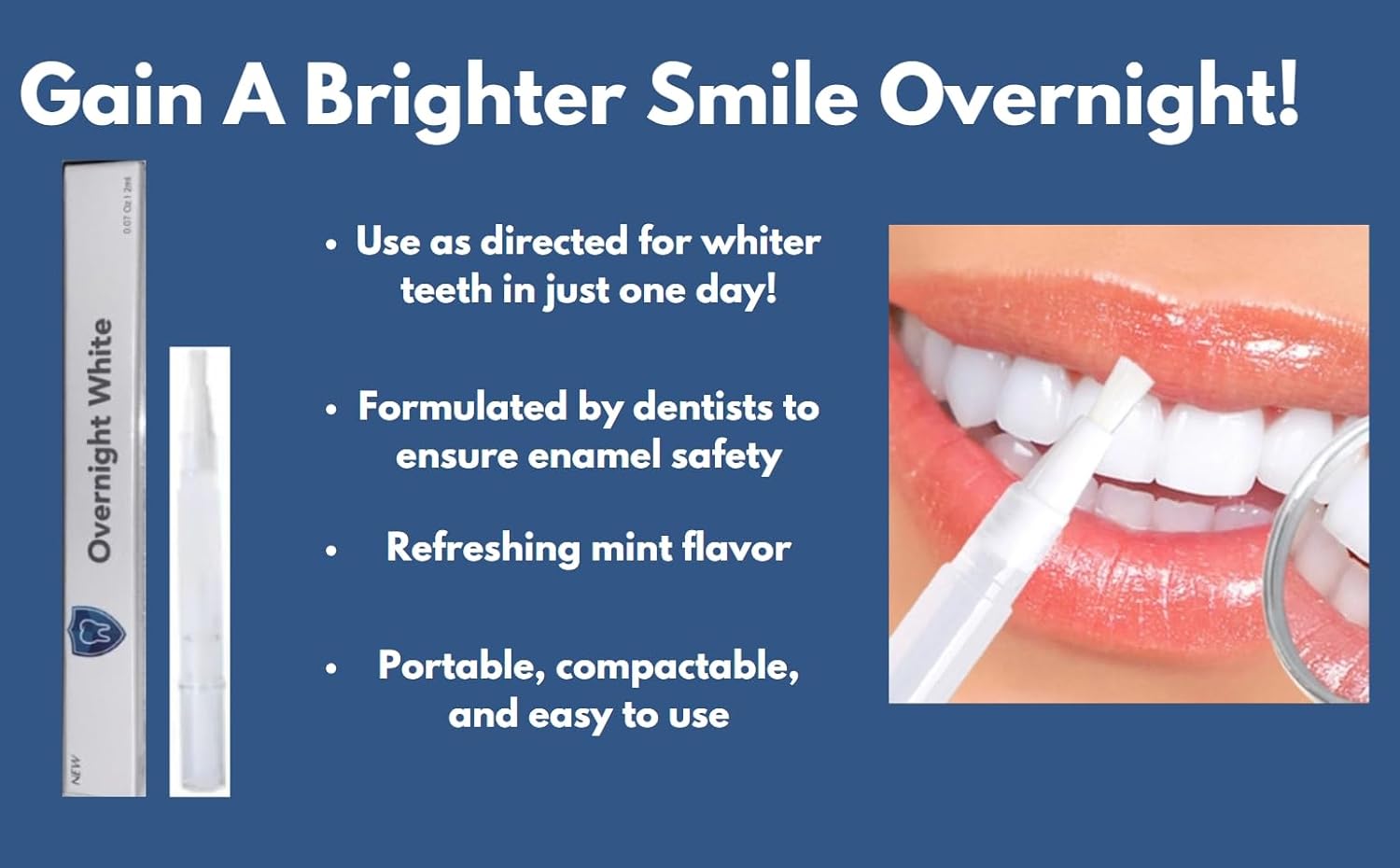 Oral PRO Overnight Teeth Whitening Pen 7 Day Stain Eraser for Brighter Teeth - Image 3