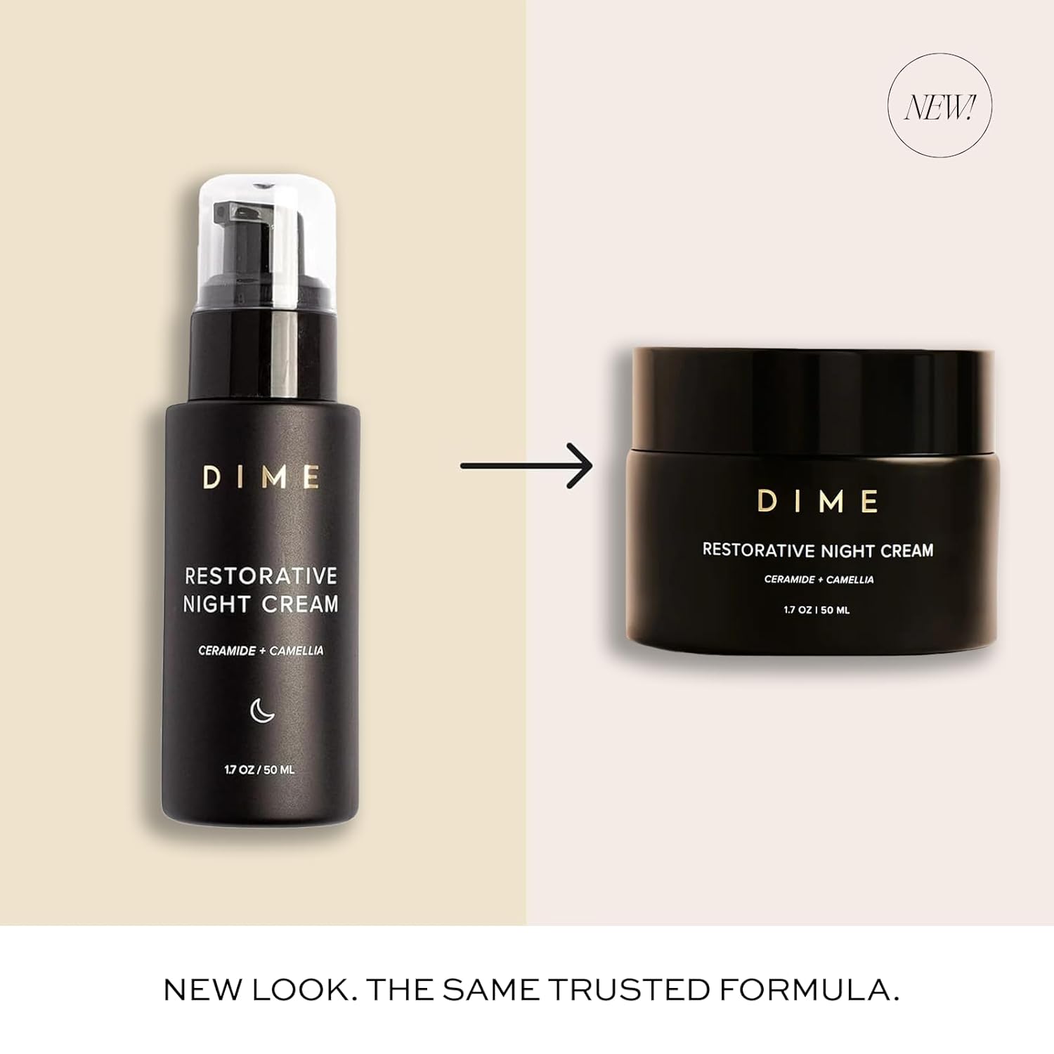 Dime Beauty Restorative Night Cream, Facial Moisturizer with Ceramides and Sea Buckthorn, 1.7 oz / 50 ml in Pump - Image 2