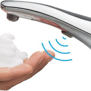 Bobrick B-8281 Automatic Foam Soap Dispenser, Top-FillTouch-Free Soap Spout 34-fl oz. (1.0-L) Foam Soap Capacity, For Public Restroom Countertops, Retrofit 1” Mounting Diameter, Chrome Finish