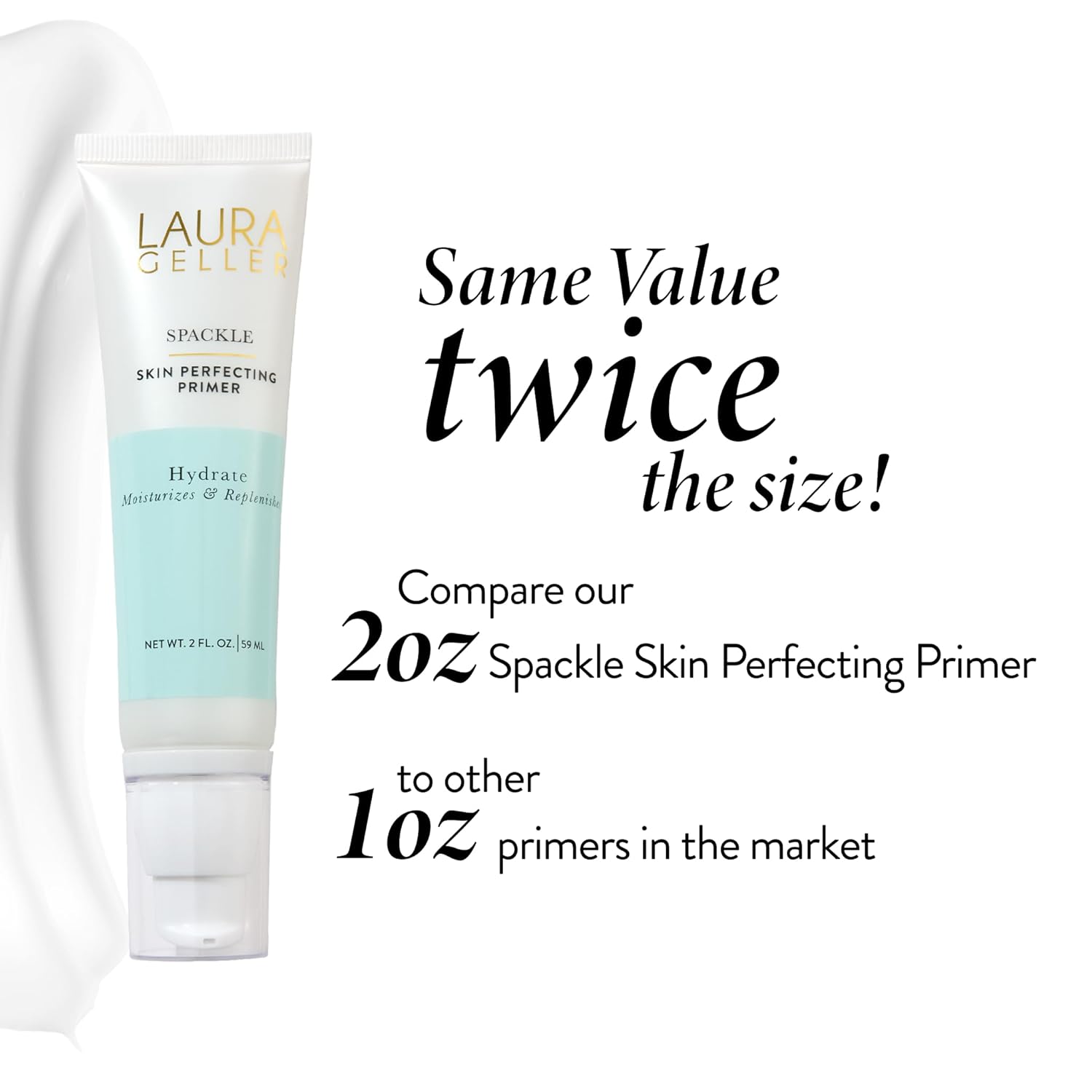 LAURA GELLER NEW YORK Spackle Primer - Hydrate - Super-Size 2 Fl Oz - Hyaluronic Acid Makeup Primer for Mature Skin - Image 5