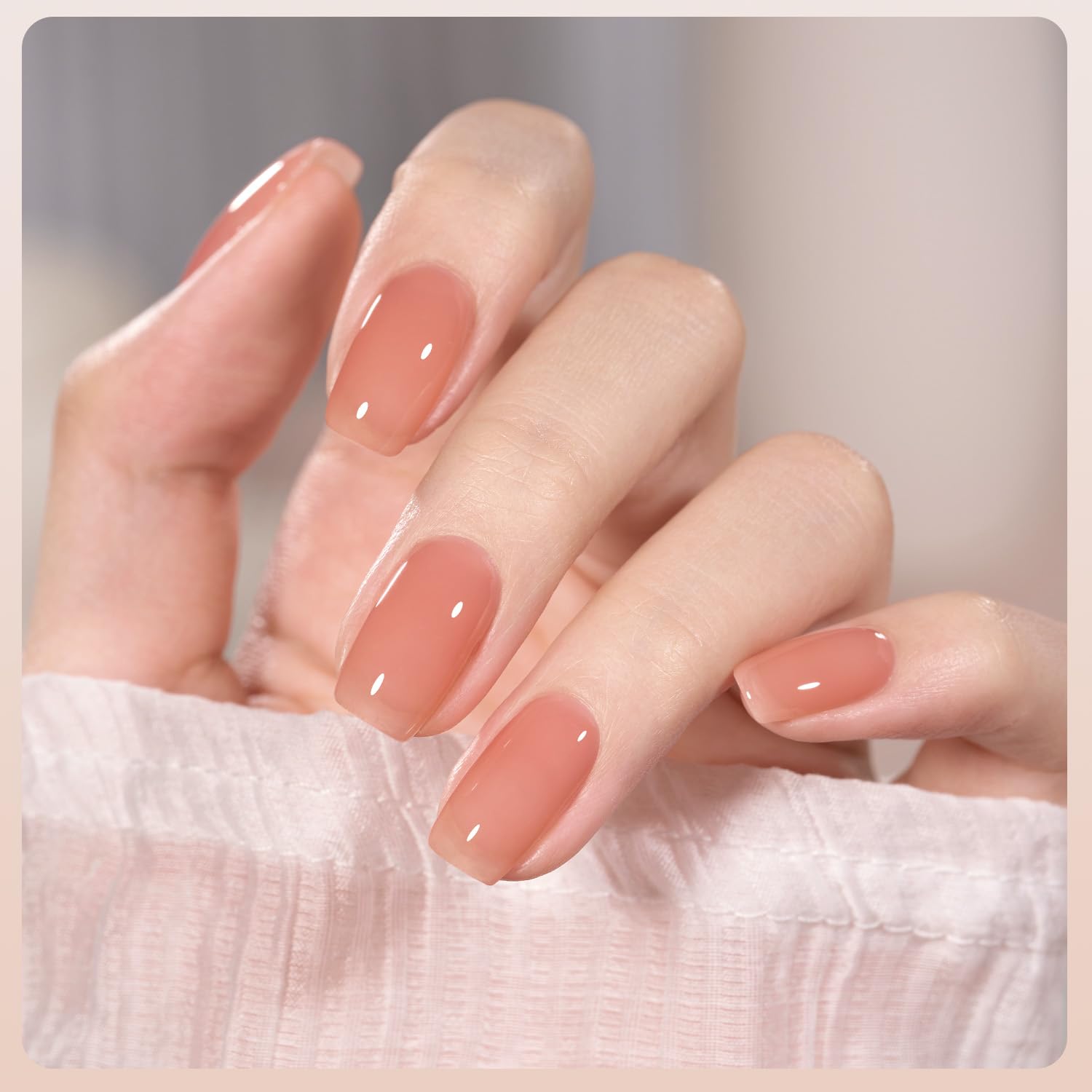 GAOY Milky Jelly Nude Gel Nail Polish Set, 6 Transparent Colors Sheer White Pink Soak Off UV Light Cure Gel Polish Kit for Salon and Nail Art DIY at Home - Image 4