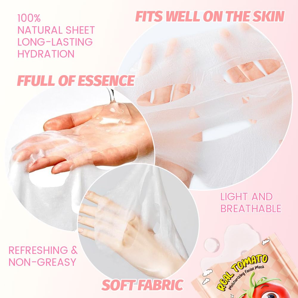 Kaely 10 Pack Fruit Face Masks for Kids, Kids Face Mask Spa Day kit Supplies, Spa Party Favors for Teens Girls Women, Sheet Facial Mask Skincare Gifts Set, Moisturize Soothe for All Skin Types, 01 - Image 4