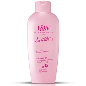 FAIR & WHITE So White Refreshing Brightening Body Wash - 1000ml / 33.8 fl oz - Daily Moisturizing Skin Shower Gel, with Pomegranate & Melon Extracts
