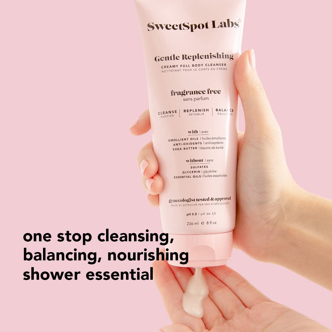 SweetSpot Labs pH Balanced Wash for Sensitive Skin, Sulfate Free, Clean, Gynecologist Tested & Approved, Unscented Body Wash, 8 oz - Image 3