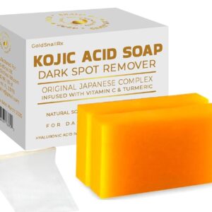 KOJIC ACID SOAP Original Dark Spot Remover (PACK OF 2 W/BAG) Authentic Kojic Acid Soap For Body Whitening-Kojic Acid Soap with Vitamin C,Tumeric, infused w/Hyaluronic Acid,Shea Butter