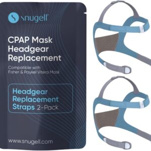 Snugell CPAP Strap Replacement for Vitera Full Face Mask Headgear – (2-Pack) -Elastic Nylon for Comfort, Durability, and Secure Fit – Accessory for Sleep Therapy