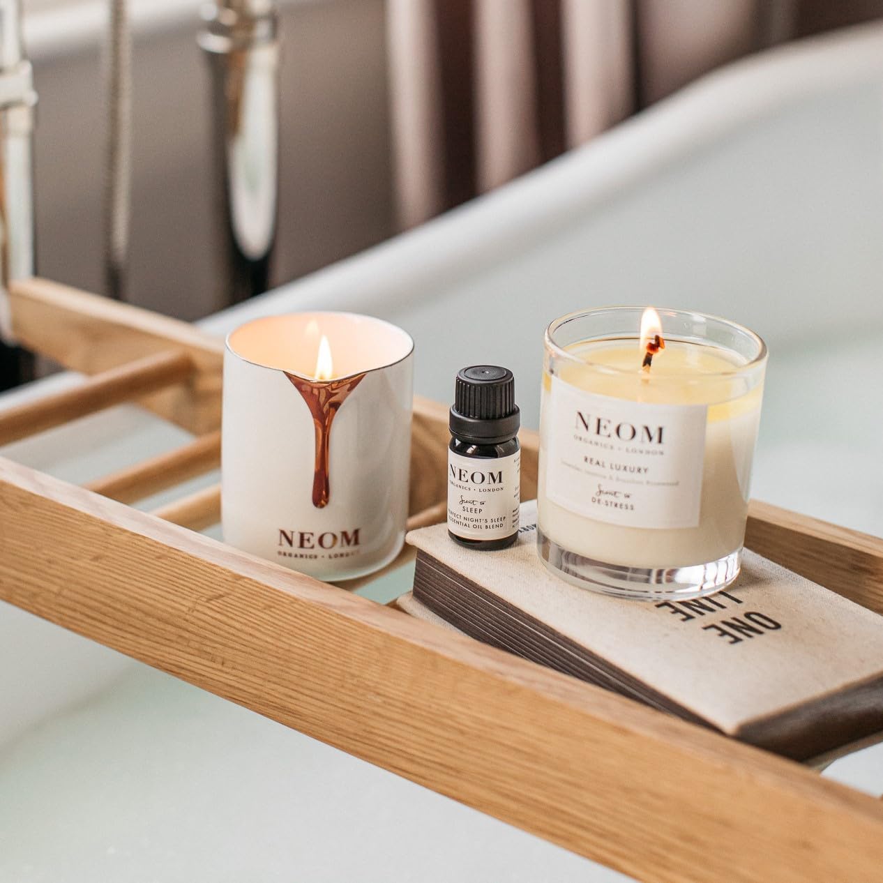 NEOM - Intensive Skin Treatment Candle | 4.93 Fl Oz (140gr) | Lavender, Chamomile & Patchouli | Massage Oil Candle for Sleep | 100% Natural Fragrances | Nourish & Soften | Signature Sleepy Scent - Image 4