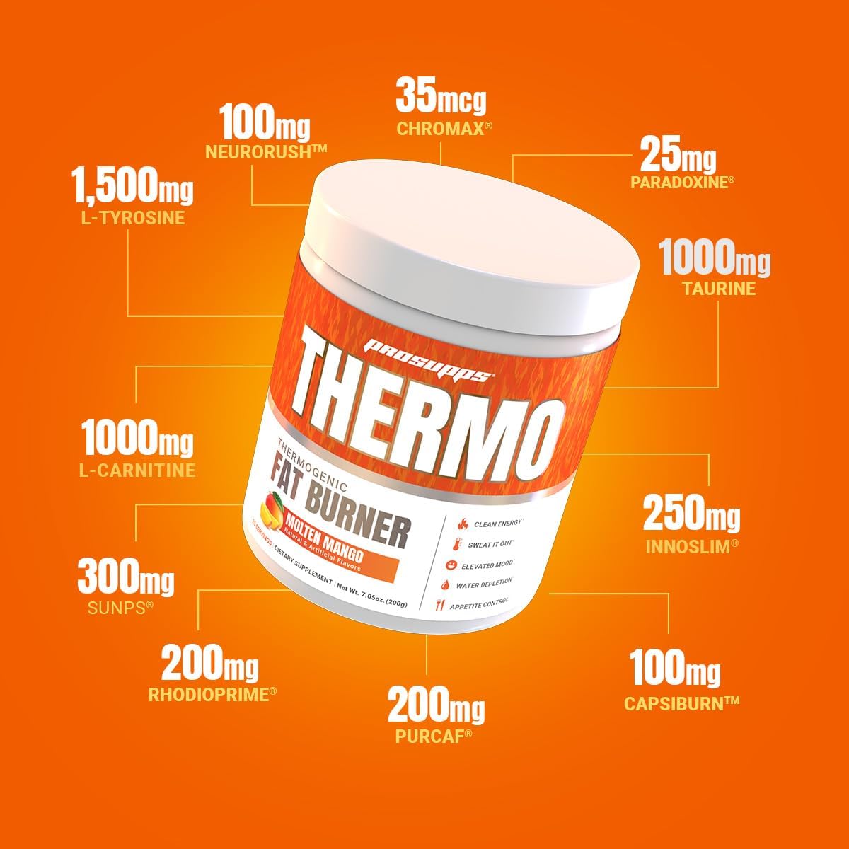 PROSUPPS Molten Mango Thermogenic Fat Burner Powder for Weight Loss, 25 Servings - Image 6
