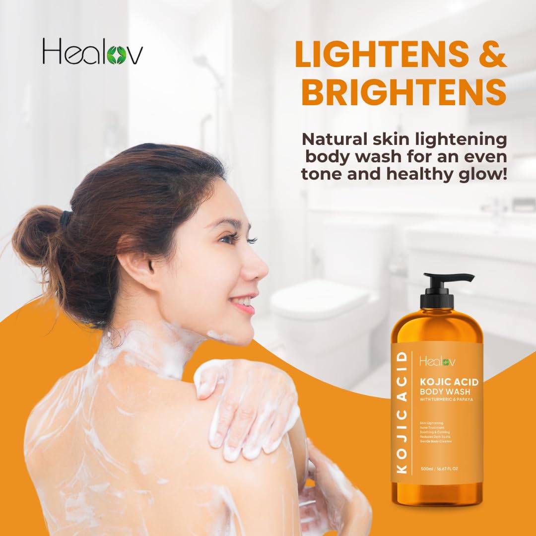 Kojic Acid Soap for Hyperpigmentation – Skin Brightening Kojic Papaya Body Wash – Dark Spot Soap Reduces Acne, Scars, and Evens Tone – Turmeric Body Wash for Brighter Glowing Tone - Image 4