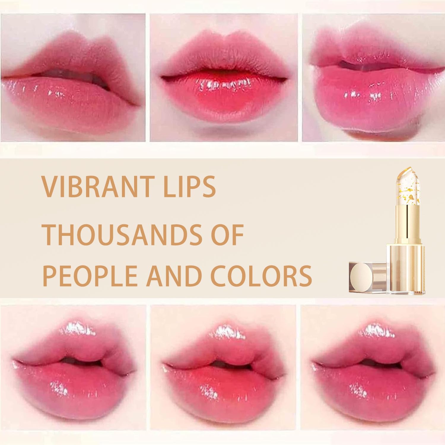 Transfer Color Changing Lipstick, Gold Crystal Color Changing Lipstick, Long Lasting Nutritious Lip, Magic Temperature Color Change Lip - Image 6
