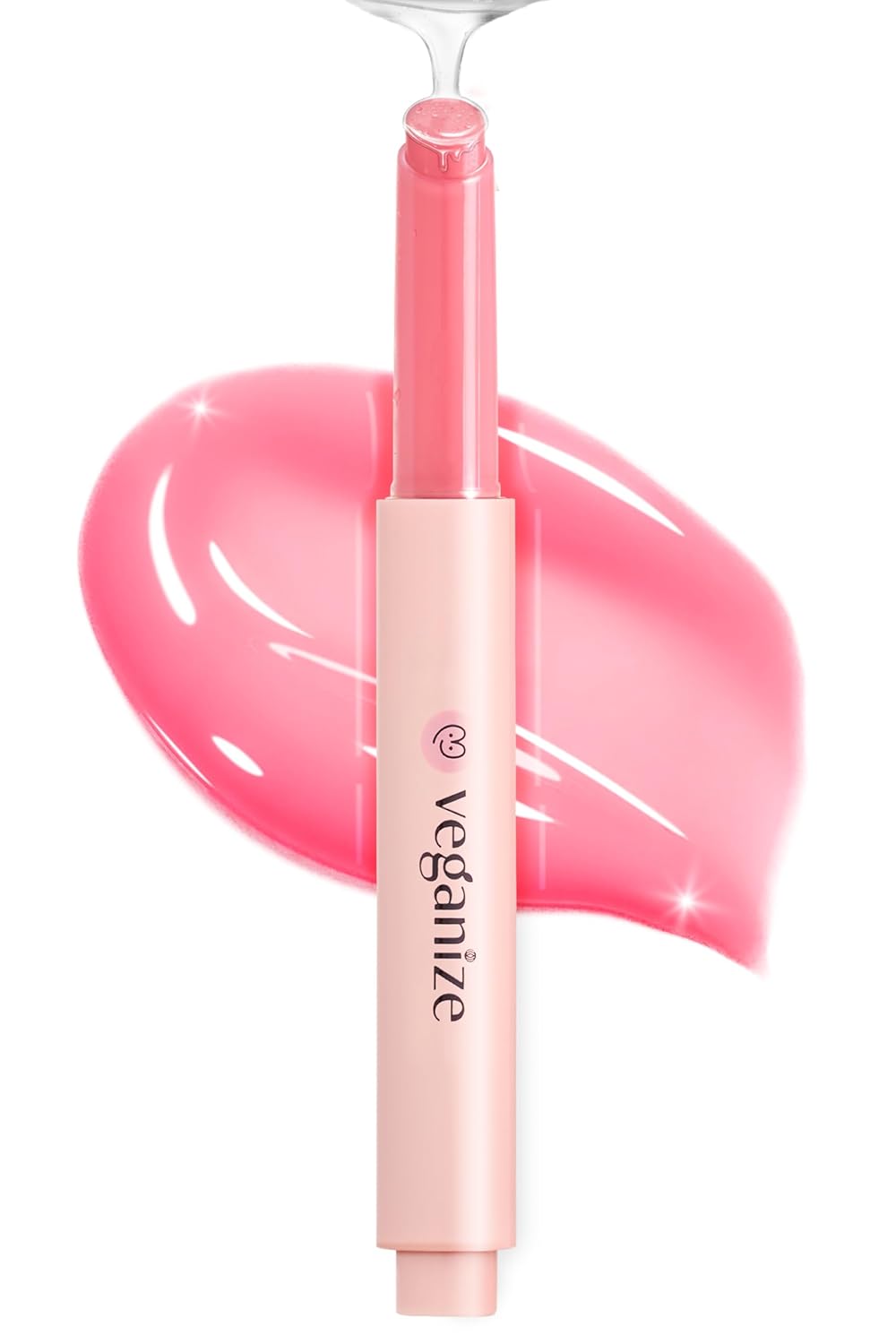 Self Beauty Vegan Korean Lip Balm Moisturizing Care - Collagen Lip Glass Hydrating, Hyaluronic Lip Gloss Repair - 0.06 oz (#2 Shy Pink)