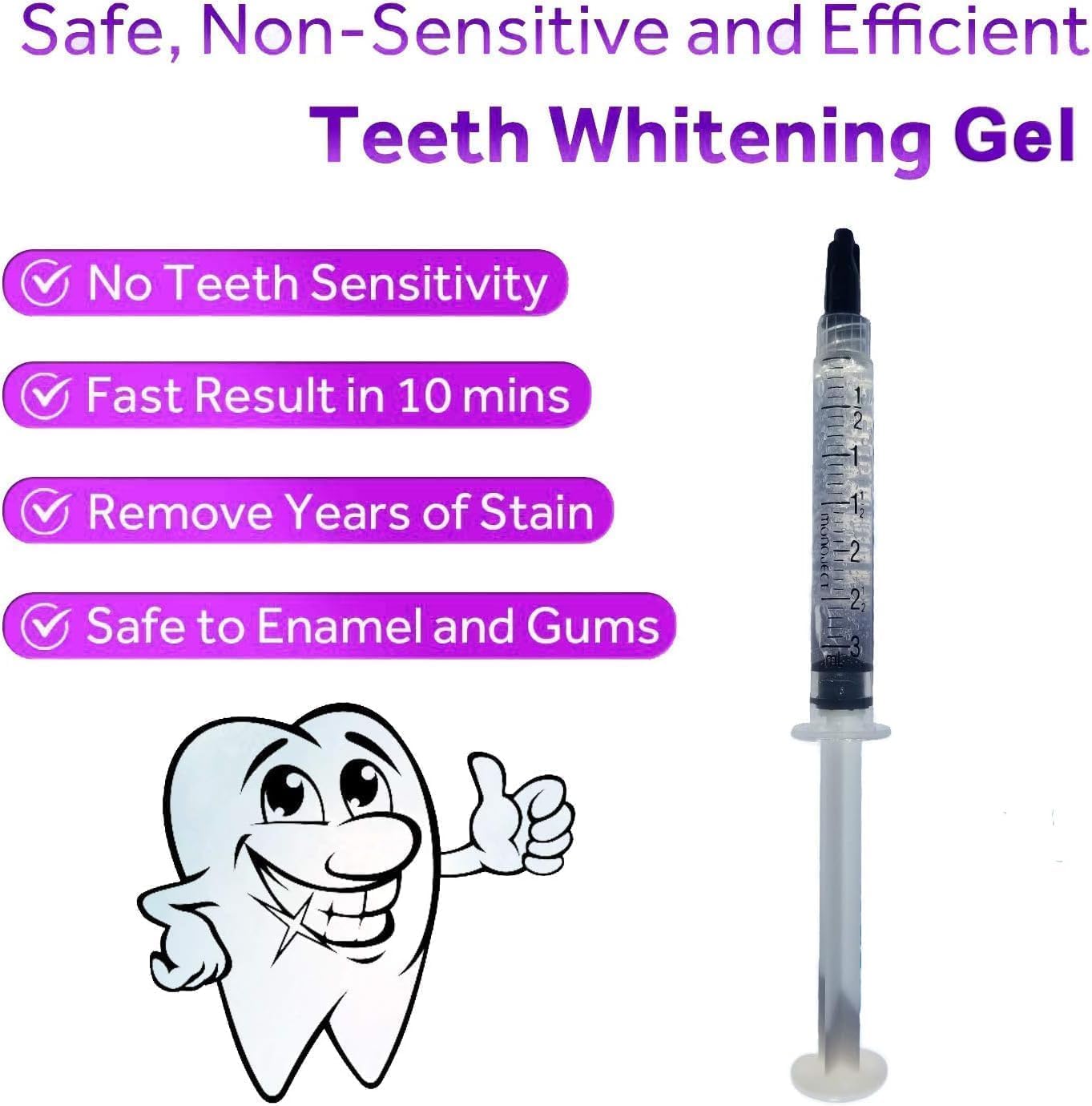 Bright White Smiles 44% Teeth Whitening Gel Refill Pack 5 x 3ml Syringes - Image 2