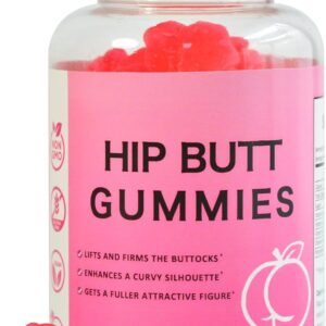 Hip Butt Enhancer Gummies for Butt Growth and HIPS, Booty Gummies for Bigger Butt Fast, Booty Curvy Body Gummies Weight Gainer for Women Workout Enhancement