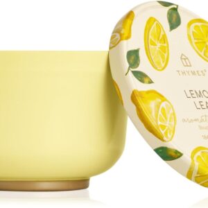 Thymes Scented Candles for Women & Men – Tin with Lid – Luxury Home Decor – Citrus Candles with Notes of Lemon Verbena, White Wood Accord, Lily of The Valley & Bergamot Oil (Lemon Leaf, 6.5 oz)