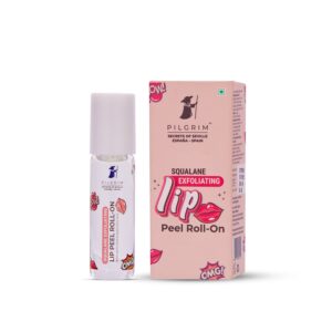 Squalane Exfoliating Lip Peel Roll-On | Hydrating Lip Peel Formula with Hyaluronic Acid | Removes Dry & Flaky Skin | Provide Soft, Glossy & Kissable Lips | 0.20 Fl Oz/6ml