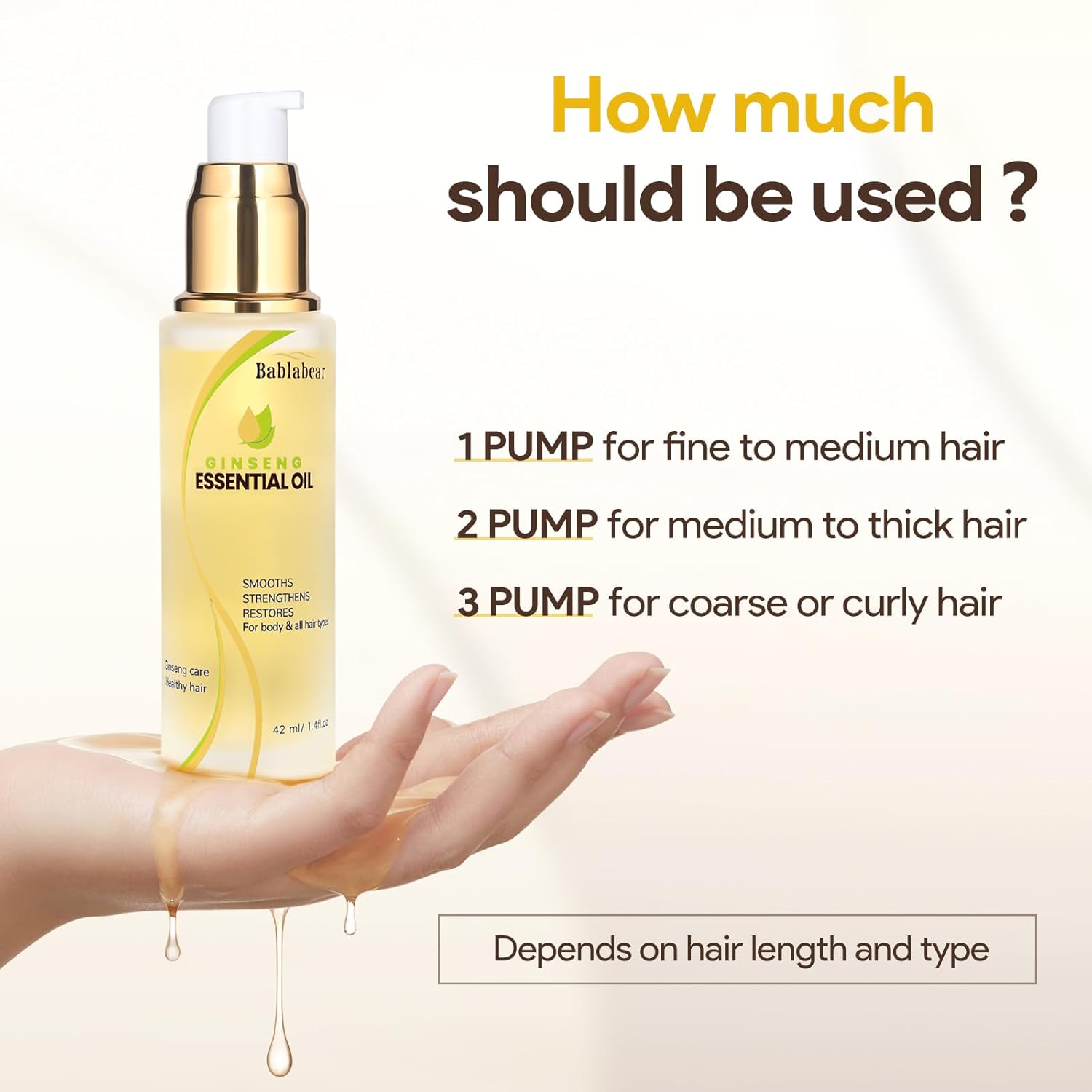 Essential Hair Oil for Dry Damaged Hair, Styling Oil for Hair Treatment, Nourishing, Smooth & Shine, Heat Protectant, Adds Hair Shine and Smooths Split Ends, 42ml - Image 6