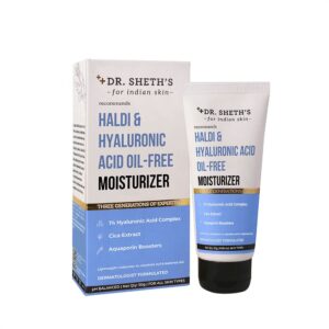 Dr. Sheth's Oil-Free Moisturizer with Hyaluronic Acid & Turmeric | Rehydrates Dull Skin, Enhances Texture, Softens & Calms | Lightweight, Non-Greasy | 1.76 Oz (50g)