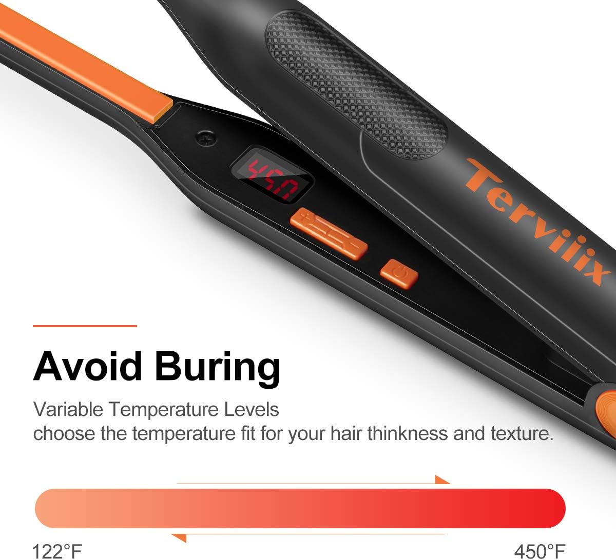 Terviiix 0.5 Inch Mini Flat Iron for Short Hair, Adjustable Temperature, Auto Shut Off - Image 2