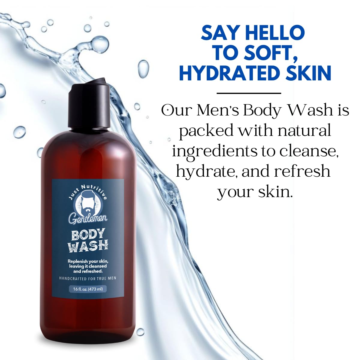 Just Nutritive Men's 16 oz Gentlemen's Body Wash for Clean and Fresh Skin - Image 3