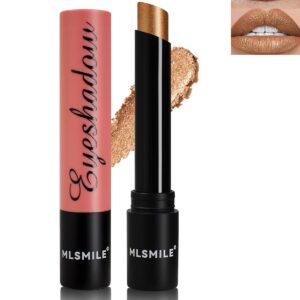 Gold Glitter Sparkling Lipstick Lip Gloss Long Lasting,Waterproof Shimmer Glitter Metallic Lip Stick Eyeshadow Multi-Use,Diamond Shiny Moisturizer Lip Balm for Women Bold Glow Goth Lip Makeup-06